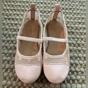 Old Navy Light Pink Mesh Mary Jane Polka Dot Ballet Flats with Strap